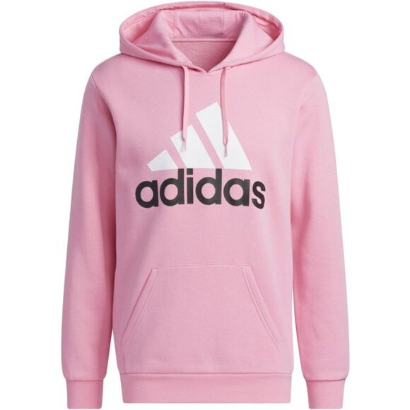 NWT Adidas Men’s Logo Fleece Hoodie Pink/White, Medium - Men's Athletic Fleece - Picture 1 of 9